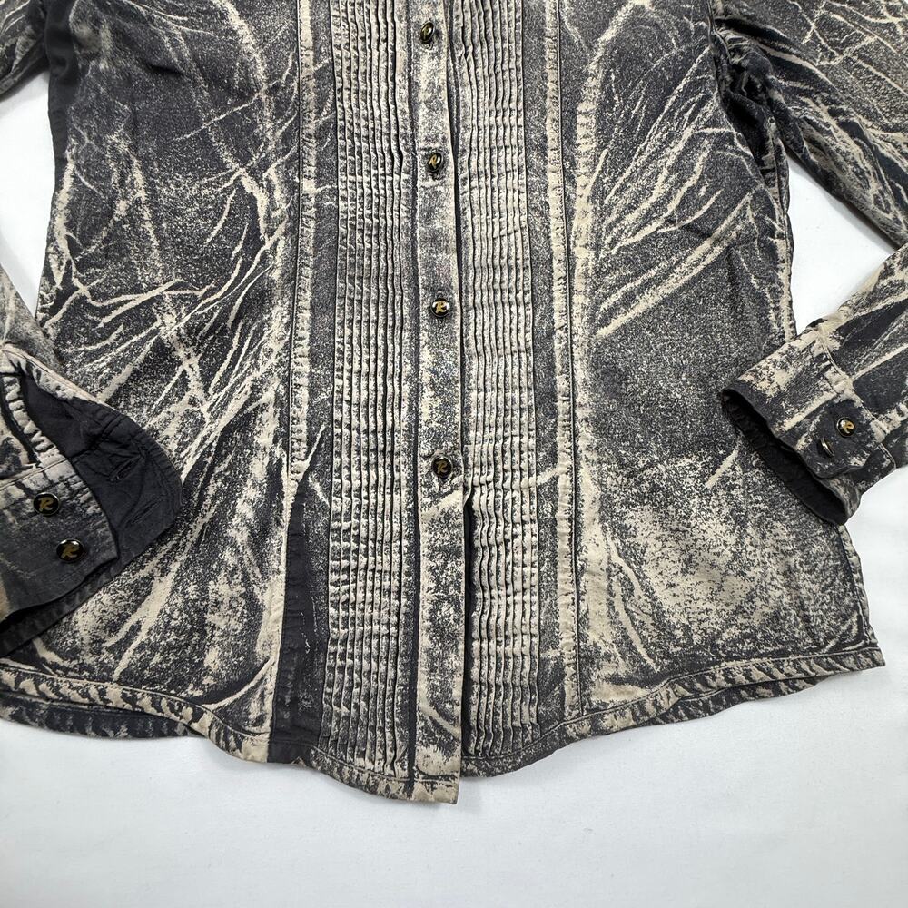 Vintage Replay Made In Italy Charcoal Wash Long Sleeve Women Shirt Fits Size M - Picture 5 of 14